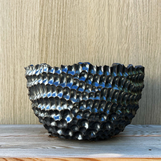 8.25"W x 4.75"H Black Wave