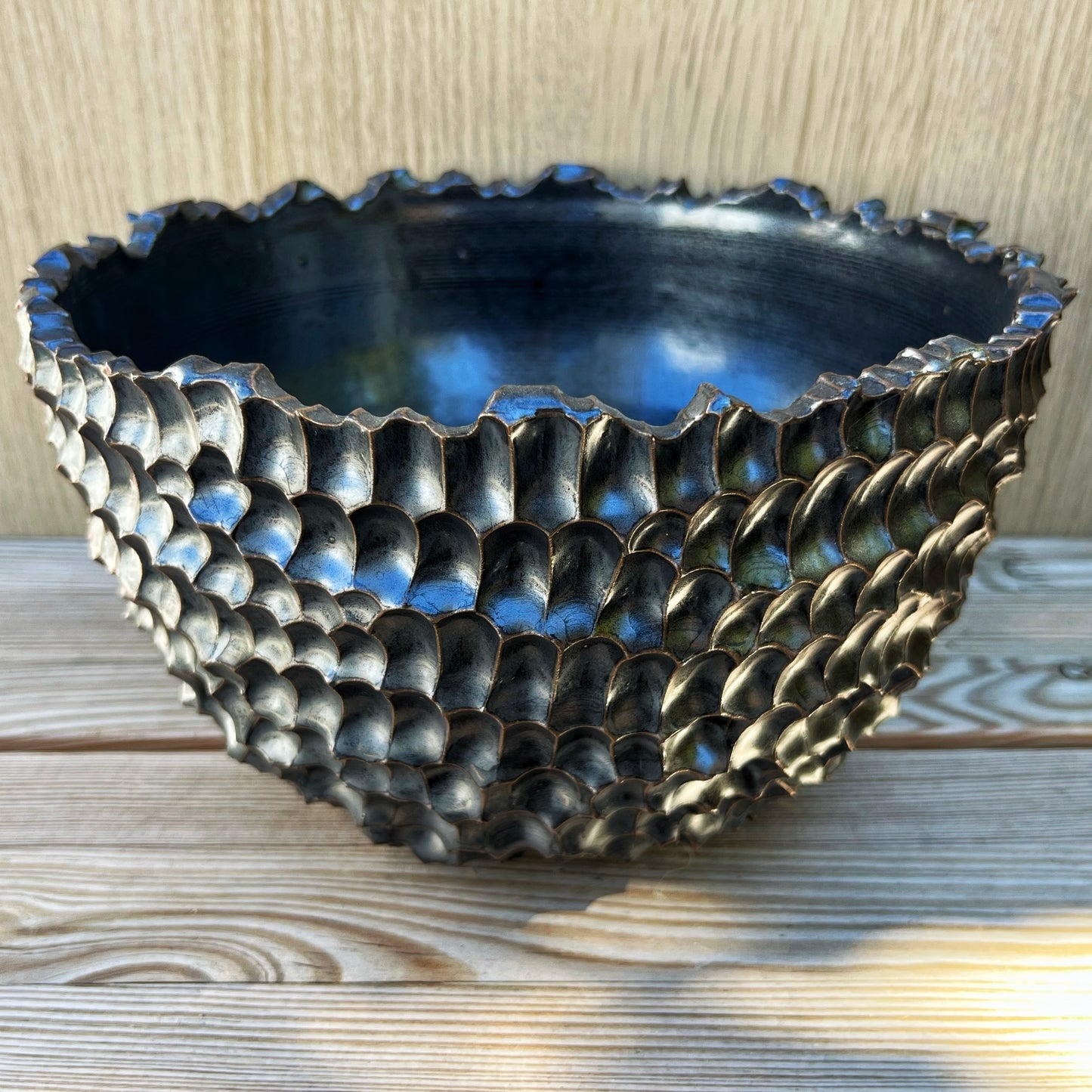 8.25"W x 4.75"H Black Wave