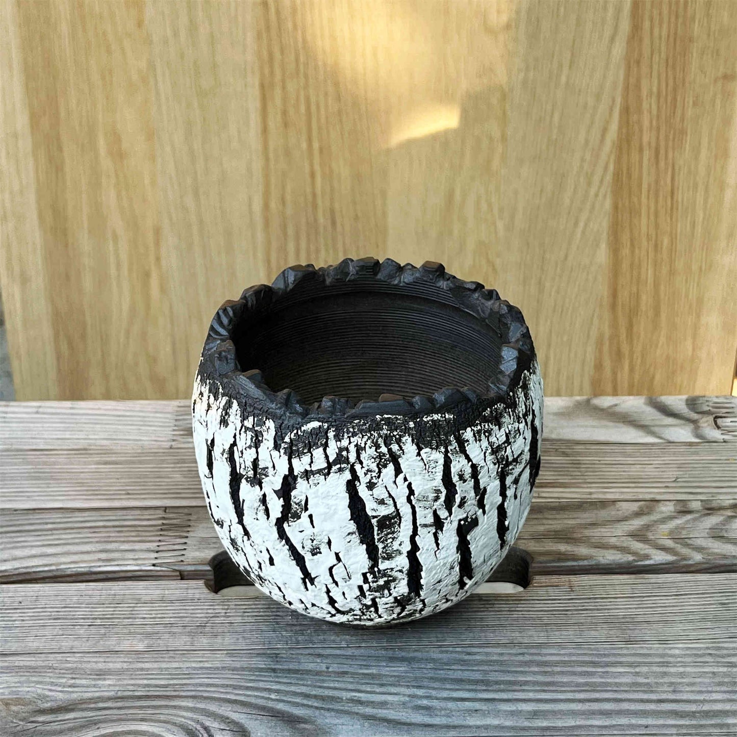 3.5"W x 3.55"H Japanese Ceramic Handcrafted Pot