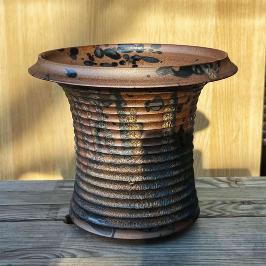 6.5"W x 6"H Japanese Ceramic Handcrafted Pot